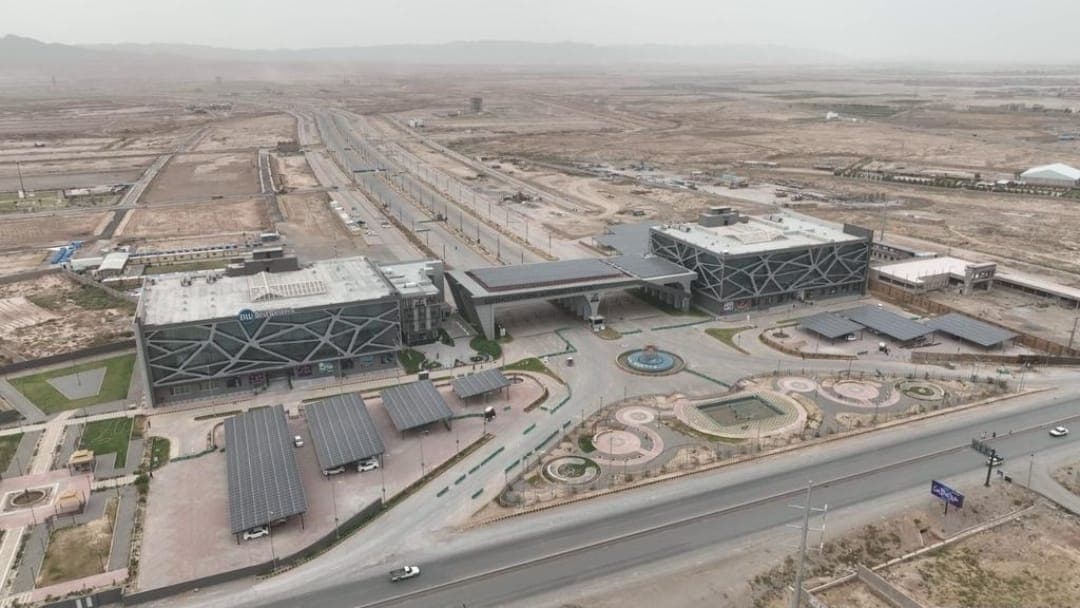 Aerial view of the DHA Quetta main gateway
