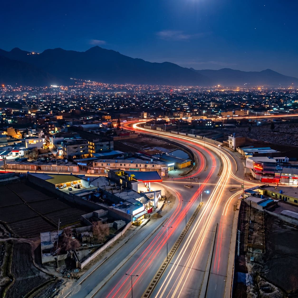 Quetta city seen from above, with the mountains beyond